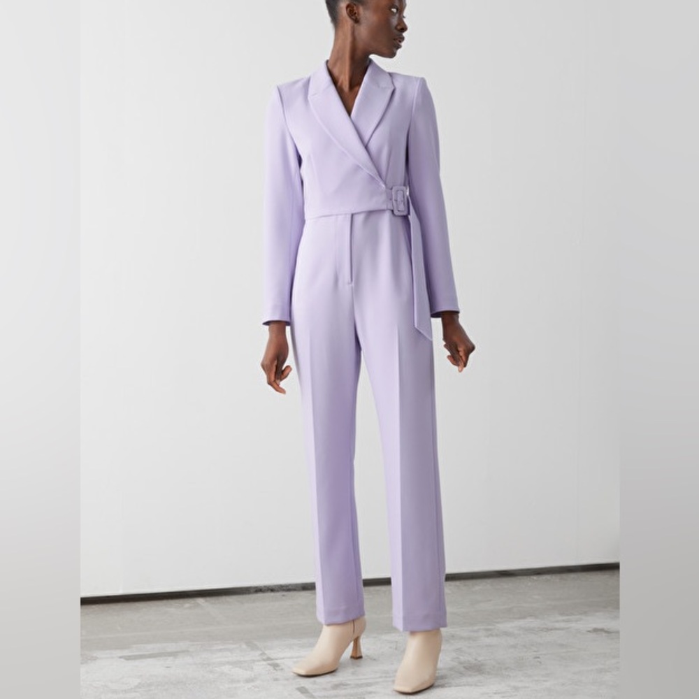 & OTHER STORIES lavender purple structured blazer jumpsuit, size 4